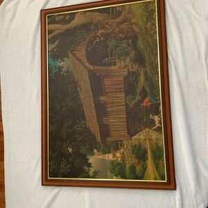 "A Sturdy Landmark" Paul Detlefsen Vintage Oil Painting on Canvas Print 39 X 27
